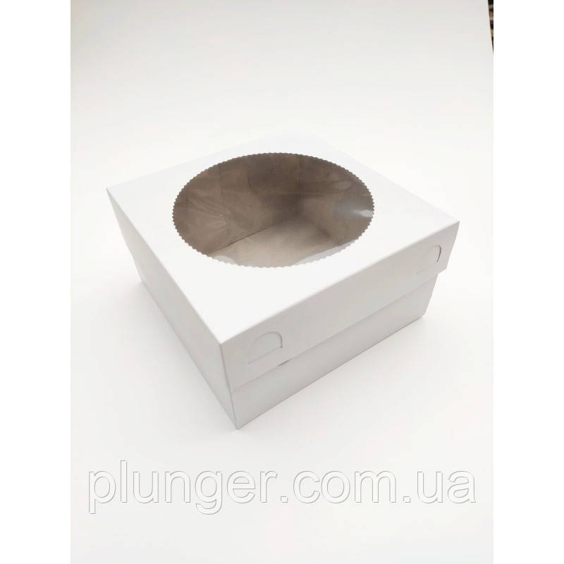 Коробка для кондитерських виробів, 20 см х 20 см х 10 см, Біла, фото 1