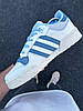 Чоловічі кросівки Adidas Rivalry low White Blue Білі Взуття Адідас Ривели Лов замша шкіра на липучці демісезон, фото 4