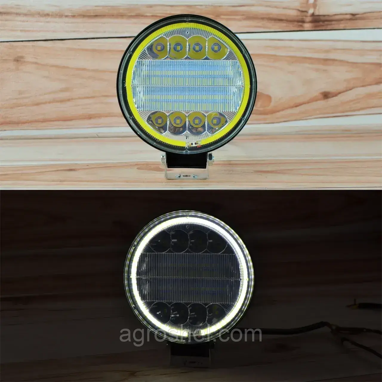 Світлодіодна LED-фара робоча 72W + Білий ДХО (товщина 20 мм), фото 1