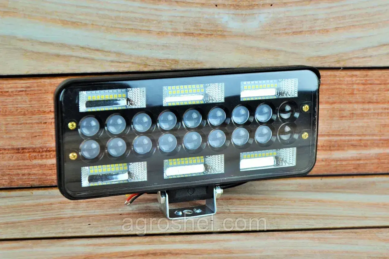 Фара LED прямокутна 216W 6000K (72 діодів) (25 см х 11 см х 5 см) (ближній + дальній), фото 1
