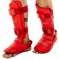 Захист гомілки з футами для єдиноборств Arawaza BO-1252 червоний