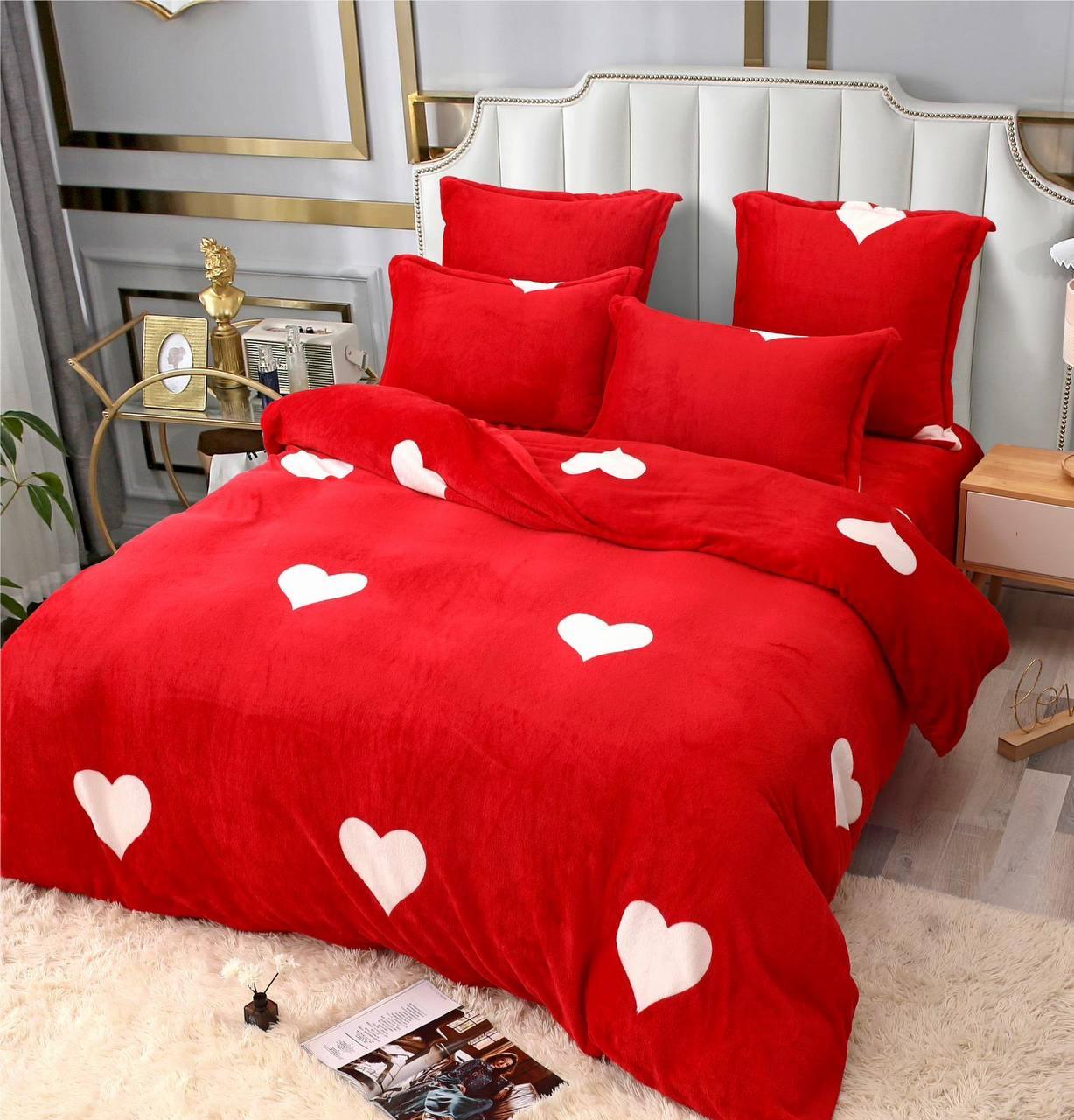 Велюрова постільна білизна полуторна комплект/тепла постільна білизна, фото 1