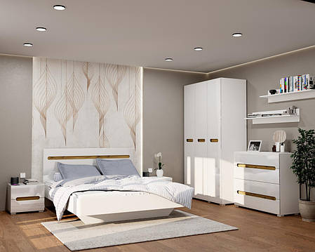 Спальня Б'янко білий глянець/дуб сонома, фото 1