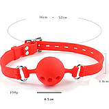 Червоний кляп з отворами для повітря, Сиконовий кляп для ігор БДСМ, Садо мазо аксесуари, Інтимні іграшки, фото 9