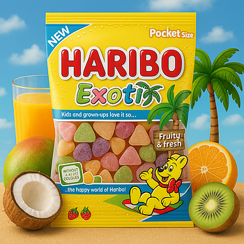 Желейки фруктові Haribo Exotix 100г. Польща