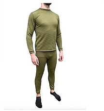 Уставна термобілизна ЗСУ, олива — фліс, комплект (лонгслів + кальсони). Усе разом., фото 3