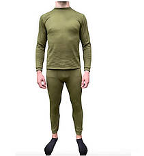 Уставна термобілизна ЗСУ, олива — фліс, комплект (лонгслів + кальсони). Усе разом., фото 2