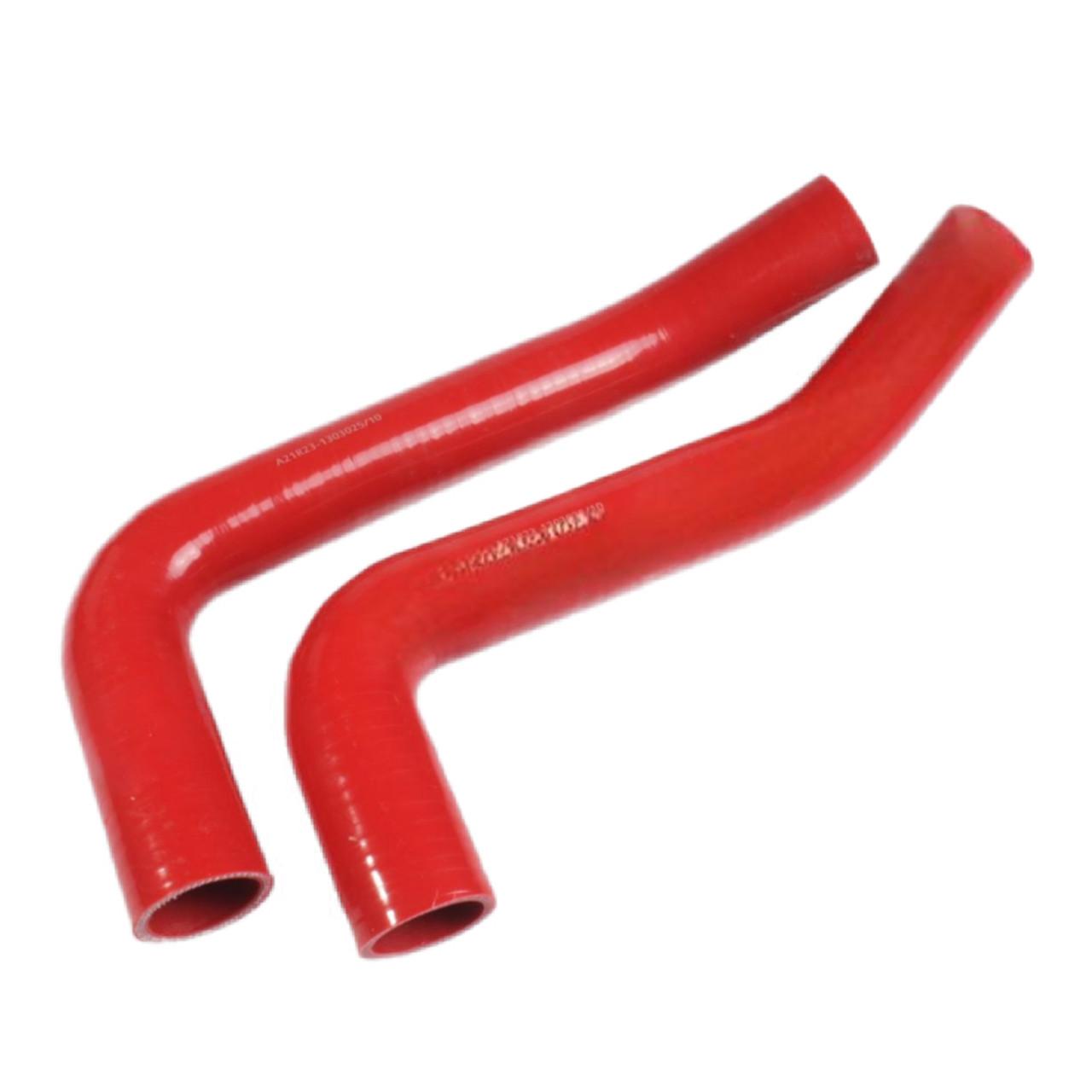 Патрубок радіатора Газель NEXT Evotech 2.7 компл.2шт силікон червоний Техно Резина А21R23-1303025