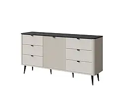 Широкий комод Marly 9 6S1D, кашемір/сірий камінь