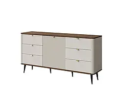 Широкий комод Marly 9 6S1D, кашемір/ горіх