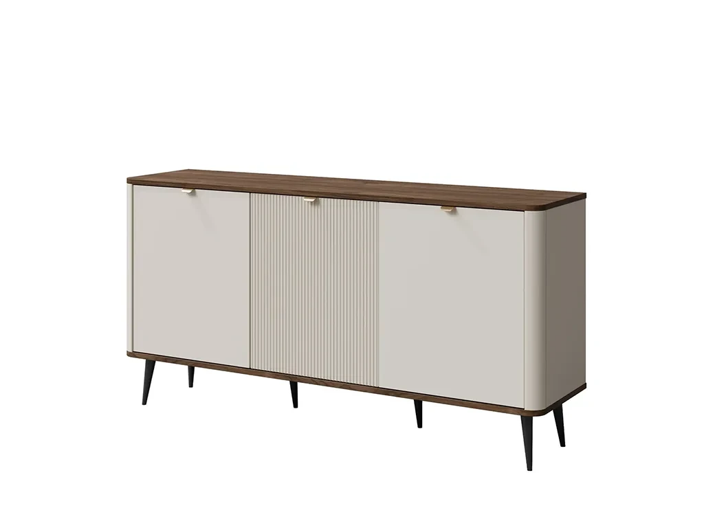 Широкий комод Marly 8 3D, кашемір/ горіх, фото 1