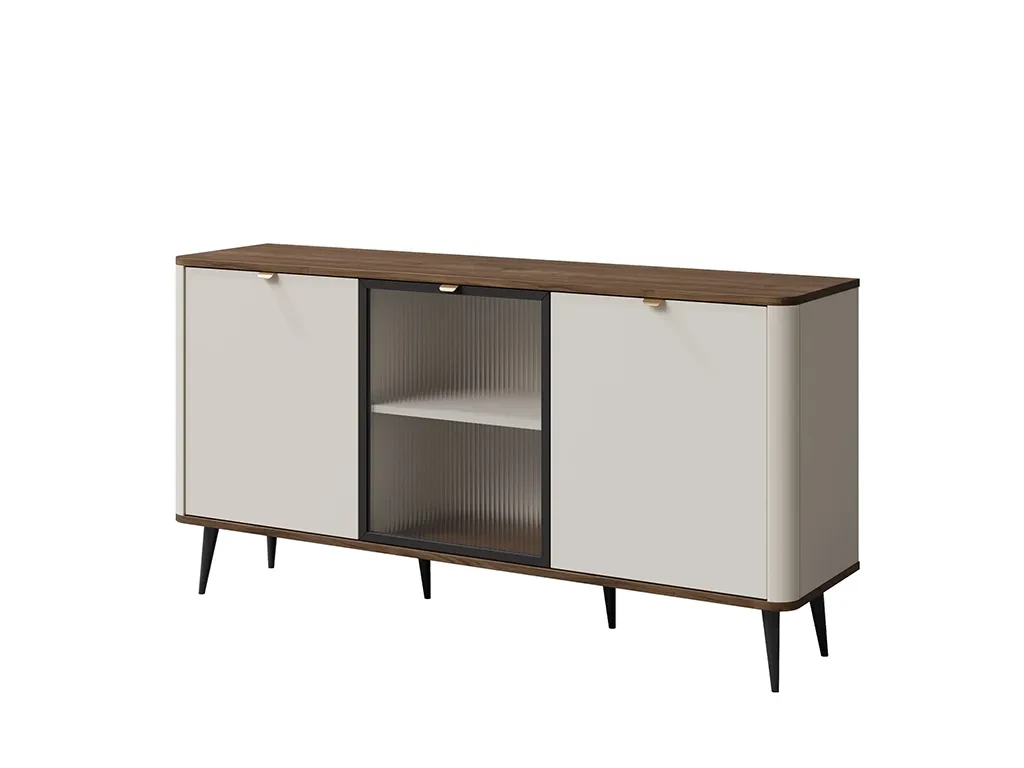 Комод для вітальні Marly 7 2D1W, кашемір/ горіх, фото 1