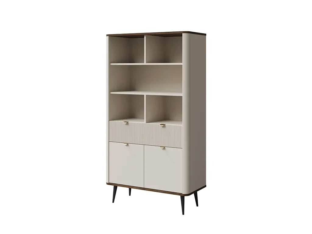 Відкритий стелаж Marly 5 1S2D, кашемір/ горіх, фото 1