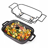 Марміт керамічний зі скляною кришкою та металевою підставкою Kamille KM-6428 — 2,5 л, фото 5