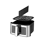 Фритюрниця на 14 л Zeplin професійна модель з двома тенами 4000 Вт та регульованим термостатом, фото 2