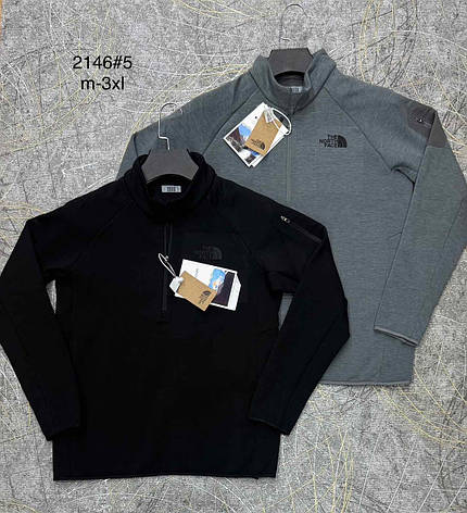 Чоловіча спортивна тепла кофта The North Face утеплений реглан зе Норт фейс світшот на короткій змійці, фото 1