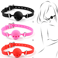 Кляп-шар повітропроникний із силікону, Садо-мазо атрибутика для БДСМ