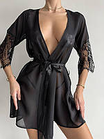 Жіночий халат з мереживом S M L