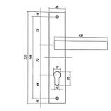 Ручки дверні на планці CordonTech HP-72-NIS матовий нікель, фото 2
