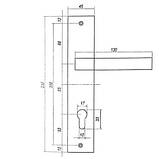 Ручки дверні на планці CordonTech HP-85.101-BLM чорний матовий, фото 2