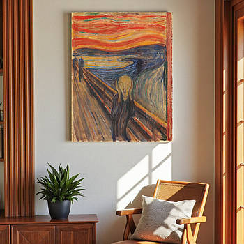 Картина Крик Зойк Едварда Мунка репродукція Друк на полотні 60х46см