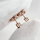 Срібні сережки закрутки позолочені з фіанітами "Флоріс" / Сережки гвоздики, фото 3