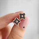 Срібні сережки закрутки позолочені з фіанітами "Флоріс" / Сережки гвоздики, фото 2