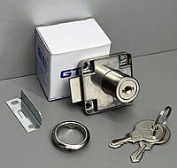 Замок меблевий квадратний 138 квадратної форми хром для шаф і тумб Замок для меблів з ключами