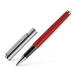 Ручка ролер OttoHutt серії Design 01 Rollerball Frosted Red Ruthenium, корпус червоний, 941154