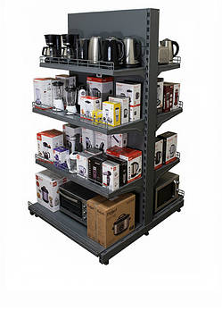 Стелажі металеві Н2100 мм, графіт - RAL 7024