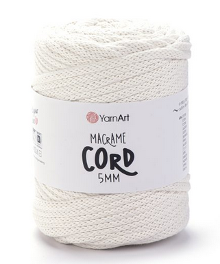 Пряжа Макраме Корд 5мм-752 молочний, фото 1