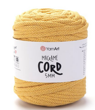 Пряжа Макраме Корд 5мм-764 жовтий, фото 1