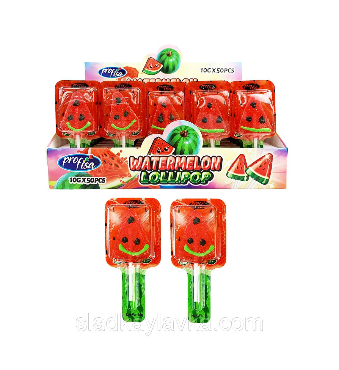 Льодяник Кавун часточки 50 шт (Profisa), фото 1