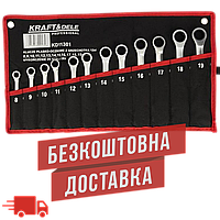 Гайкові-накидні ключі набір 12 шт, 8-19 мм Kraft&Dele KD11301 набір ключів накидних шарнірних