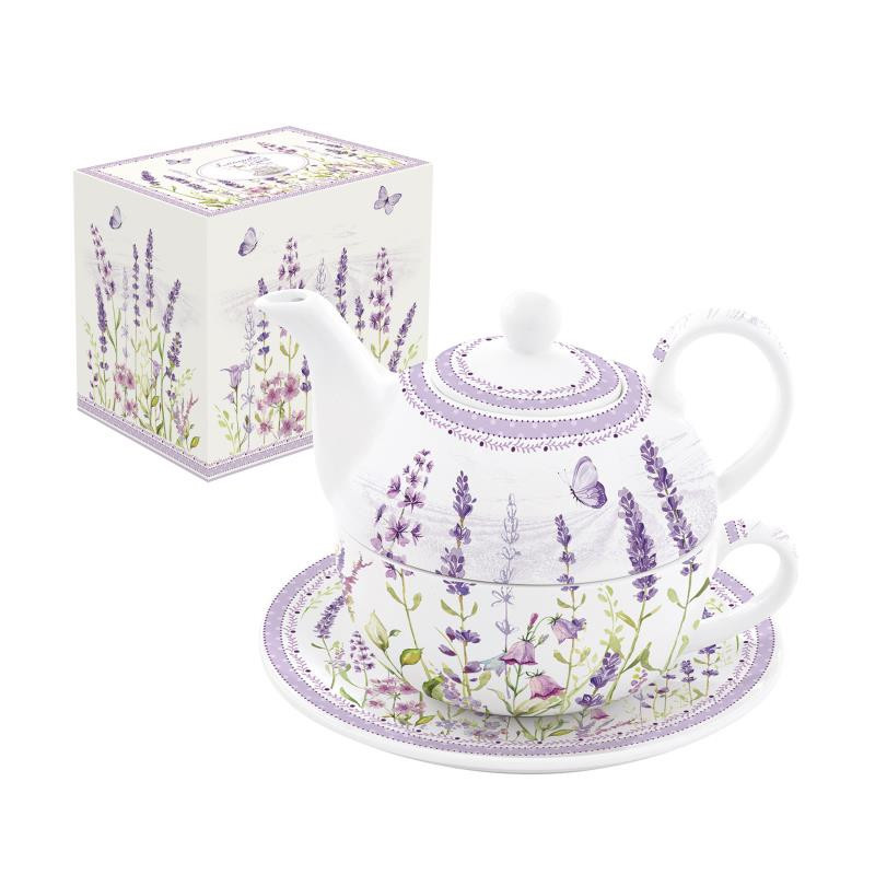 Набір для чаювання на 1 персон (чайник + чашка) Easy Lavender field 350 мл R0104LAVF