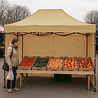 Бічна стінка для намету, суцільне полотно 10,5 м, бежеве, для розсувного намету, фото 5