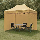 Бічна стінка для намету, суцільне полотно 10,5 м, бежеве, для розсувного намету, фото 6