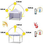 Бічна стінка для намету, суцільне полотно 10,5 м, бежеве, для розсувного намету, фото 8
