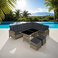 Садовий набір із ротангу Barletta коричневий (натуральний) колір