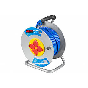 Подовжувач на котушці із заземленням 3x2,5 50 м 4 гнізда ALFA  ALCR50M