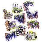 Наклейки Фіолетові квіти 10шт NKL185, фото 2