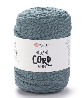 Пряжа Макраме Корд 5мм-795 сіра лазур, фото 1