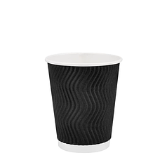 Стакан паперовий 300 мл подвійний гофро Wave чорний, 20 шт.