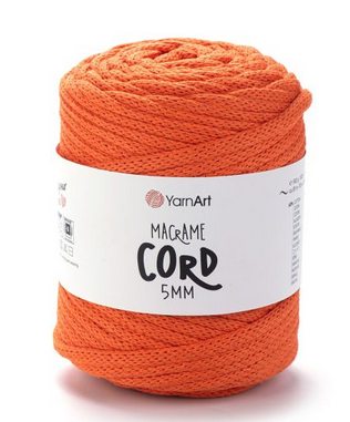 Пряжа Макраме Корд 5мм-803 яскраво-померанчевий, фото 1