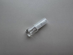 5,5 - 6 мл Круглий флакон скляний прозорий з пластиковим прозорим спреєм, пляшка, атомайзер, тестер з розпилювачем, фото 2