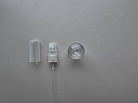 5,5 - 6 мл Круглий флакон скляний прозорий з пластиковим прозорим спреєм, пляшка, атомайзер, тестер з розпилювачем, фото 4