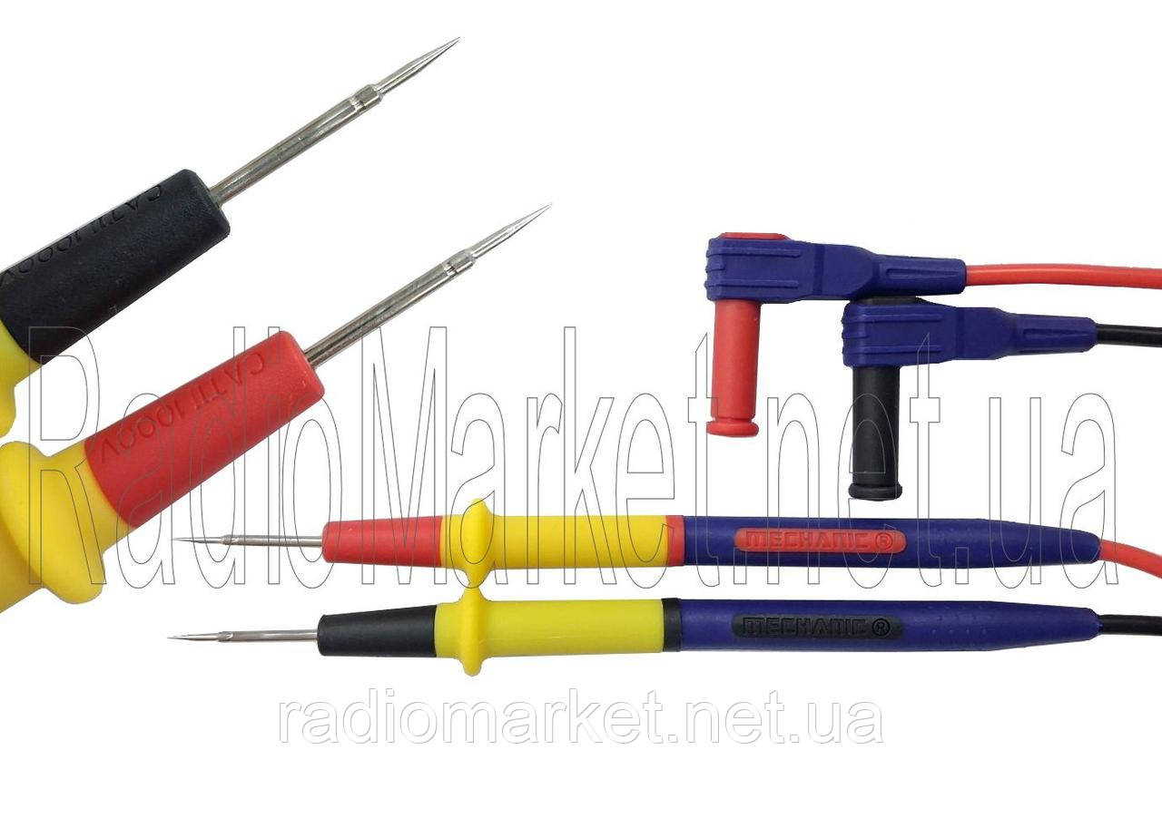 Шнури мультиметра Mechanic P40 тонкими щупами, 20А, силіконовий кабель 20AWG, фото 1