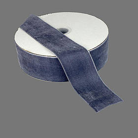 Оксамитова стрічка 5 см (±5 мм) х 20 ярдів Сірий Marill (D00850-C 66)