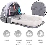 Дитяче складане переносне ліжечко Olvi Переносна дитяча сумка-ліжко-ліжкощільний пеленатор Рюкзак, фото 7