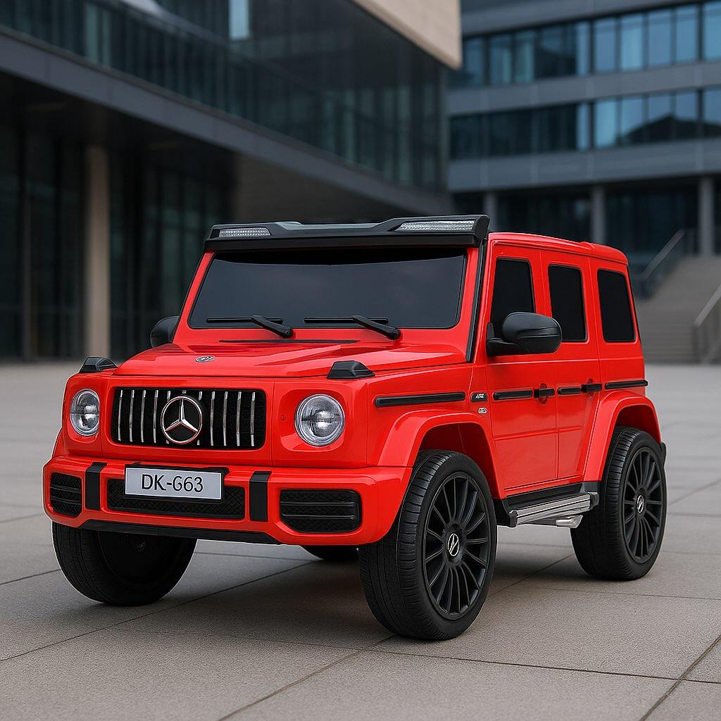 Дитячий електромобіль двомісний на акумуляторі Mercedes G63 на радіокеруванні для дітей 3-8 років Червоний, фото 1